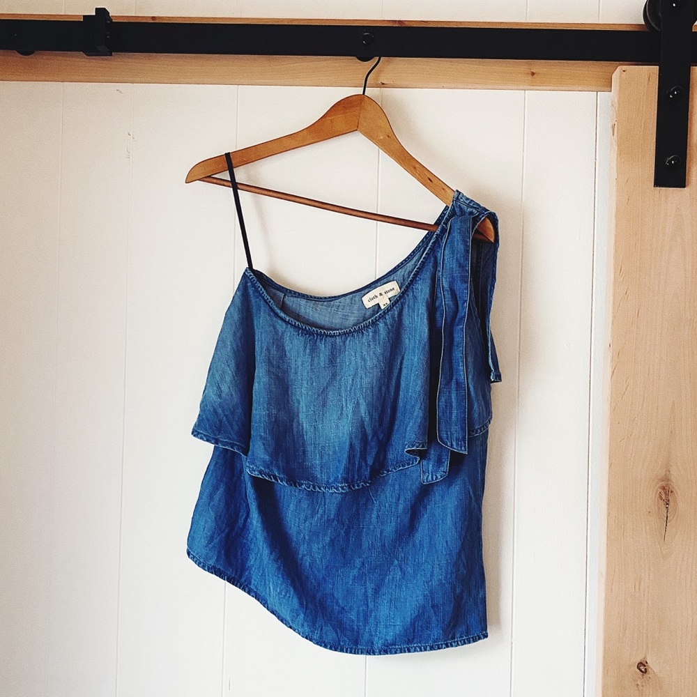Cloth & Stone Off Shoulder Denim Blouse